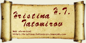 Hristina Tatomirov vizit kartica